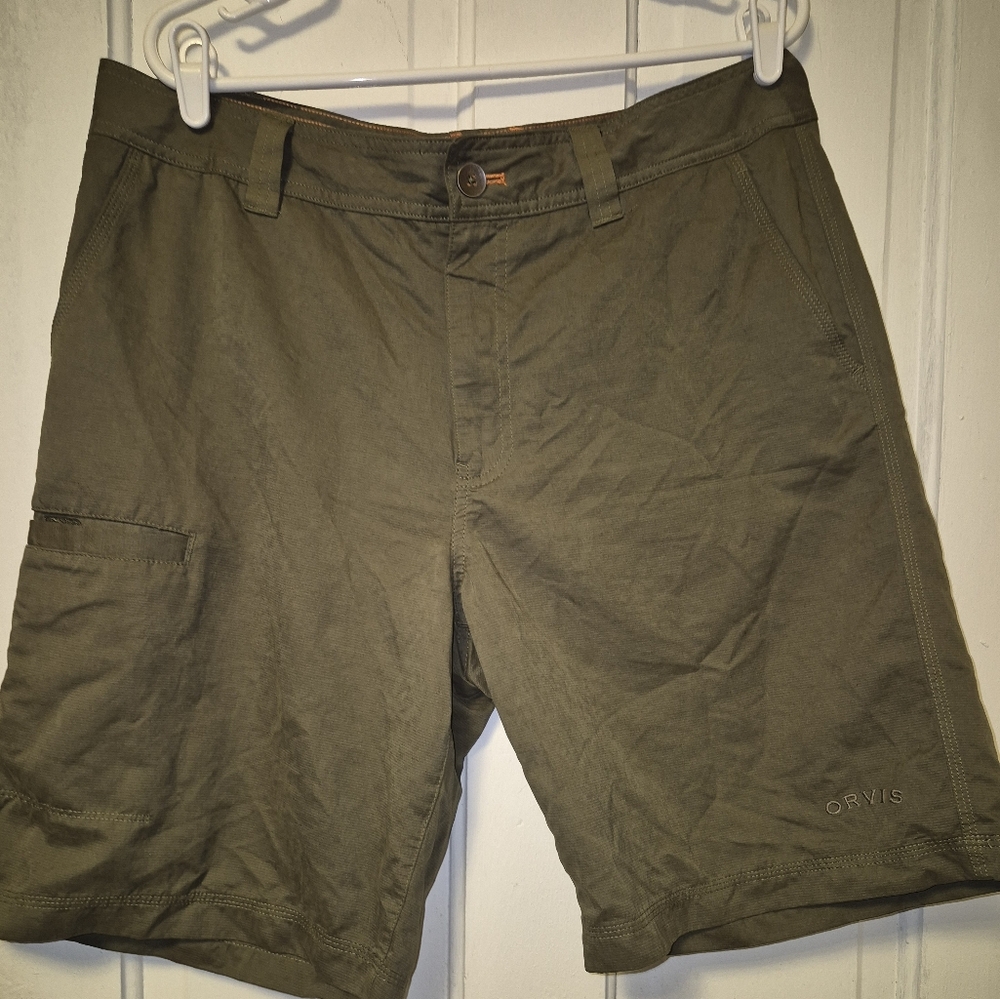 Orvis Cargo Shorts Mens 36 Green Cargo Pocket Outdoors Shorts